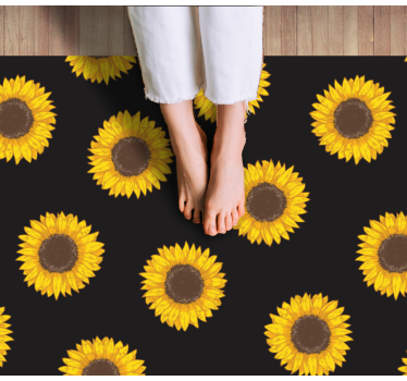 Solblomst sort bakgrunn blomsterteppe - Tenstickers