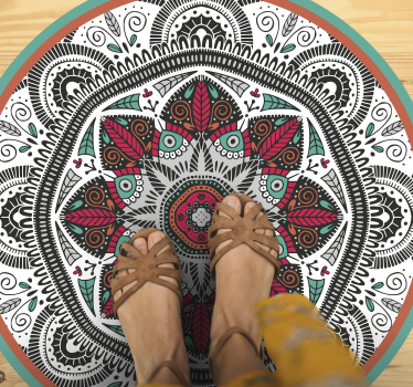 Store runde mandala kjøkken gulv - Tenstickers