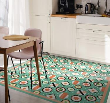Sushi-inspirerte mønstre vinyl teppe kjøkken - Tenstickers
