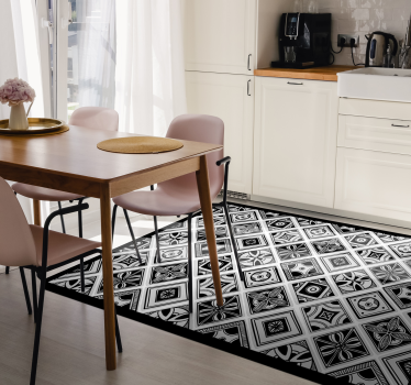 Svart flis firkantet vinyl teppe - Tenstickers