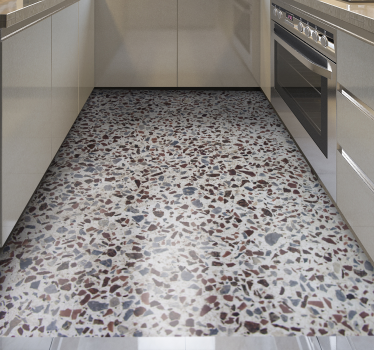 Terrazzo grå farge tekstur vinyl teppe - Tenstickers