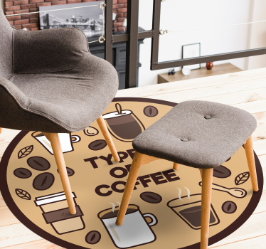 Typer kaffe skreddersydde vinyl teppe - Tenstickers