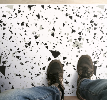 vinyl teppe i grått, hvitt og svart terrazzo - Tenstickers