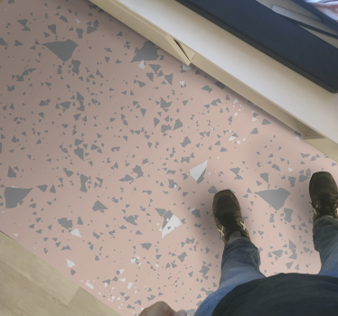 vinyl teppe i rosa og grått terrazzzo-tekstur - Tenstickers