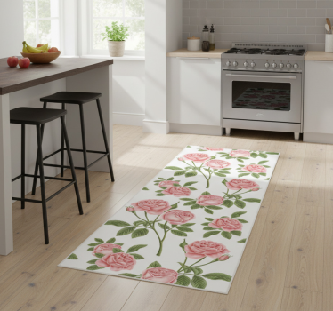 Vinyl teppe kjøkken blomstertrykk roser - Tenstickers