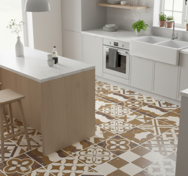 Vinyl teppe kjøkken brunt sementdesign - Tenstickers