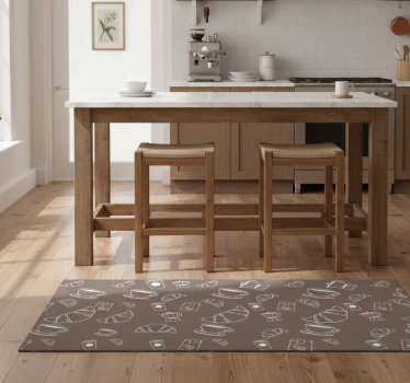 Vinyl teppe kjøkken croissant café patron - Tenstickers
