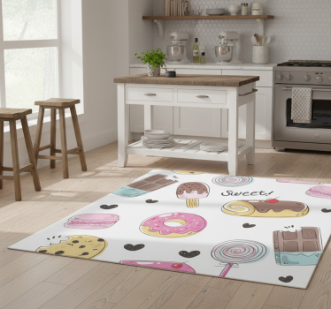 Vinyl teppe kjøkken deilige desserter - Tenstickers
