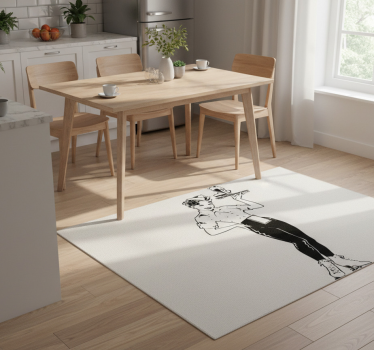 Vinyl teppe kjøkken vintage servitør - Tenstickers