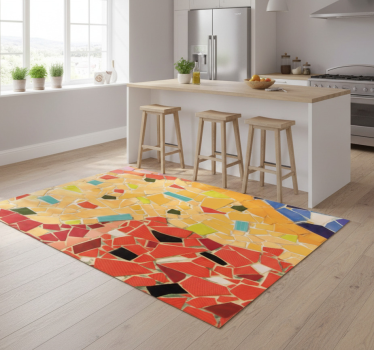 Vinyl teppe kjøkken detaljert farget keramisk mosaikk - Tenstickers