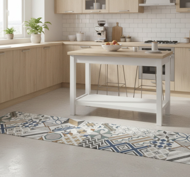 Vinyl teppe kjøkken eklektisk geometrisk lappeteppe - Tenstickers