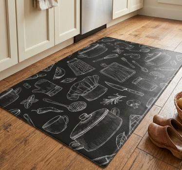 Vinyl teppe kjøkken elegant bestikk - Tenstickers