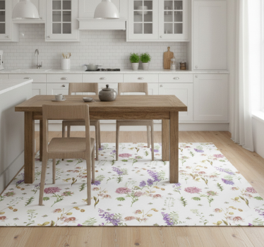 Vinyl teppe kjøkken flerfargede minimalistiske villblomster - Tenstickers