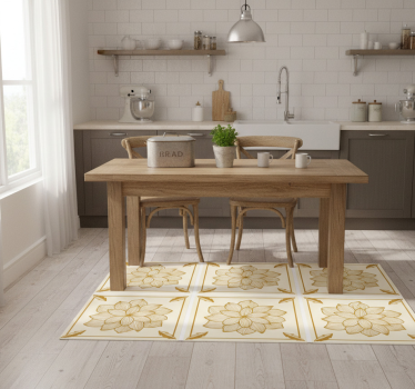Vinyl teppe kjøkken floral bandada paisley flis - Tenstickers