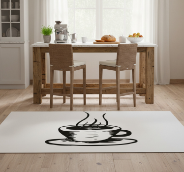 Vinyl teppe kjøkken kaffe med melk - Tenstickers