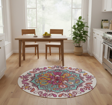 Vinyl teppe kjøkken fargerik flislagt mandala - Tenstickers