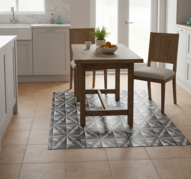 Vinyl teppe kjøkken med vintage geometrisk blomstermønster - Tenstickers