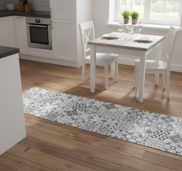 Vinyl teppe kjøkken monokrom sement patchwork - Tenstickers