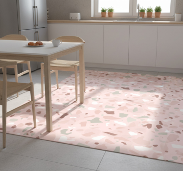 Vinyl teppe kjøkken rosa nyanser terrazzo mønster - Tenstickers