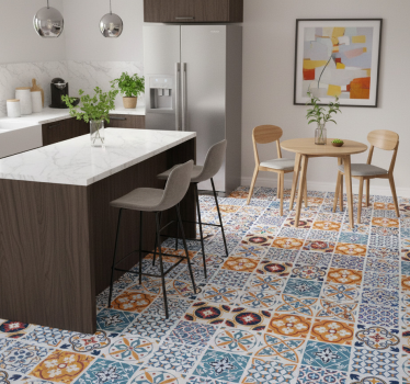 Vinyl teppe kjøkken sevrinia azulejos fliser - Tenstickers