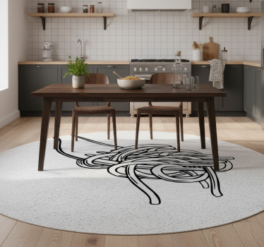 Vinyl teppe kjøkken spaghetti gaffel gravering stil - Tenstickers