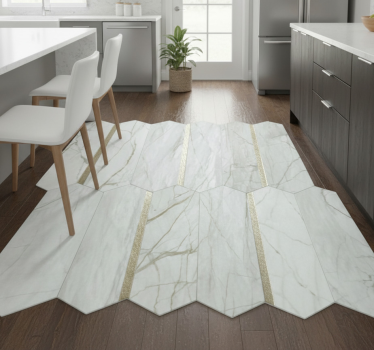 Vinyl teppe kjøkken trendy marmor design - Tenstickers