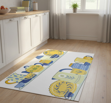 Vinyl teppe kjøkken vintage elegant kjøkkenskap - Tenstickers