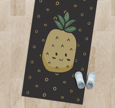 Vinylteppe ananas med blader blomsterteppe - Tenstickers