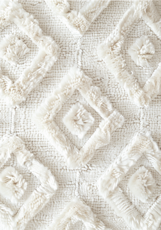 Diamantmønster vinyl teppe hvit - Tenstickers