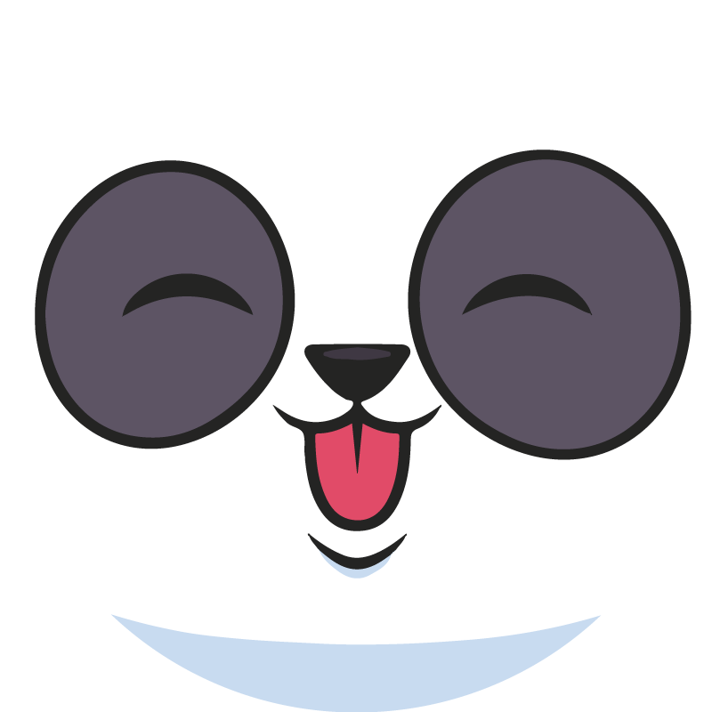 Panda ansikt vinyl teppe hvit - Tenstickers