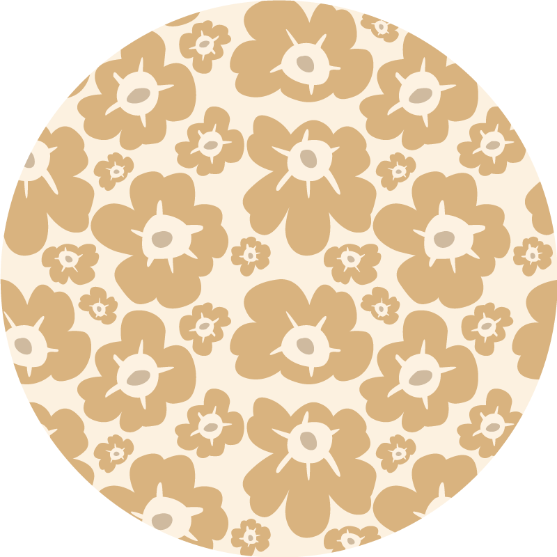 Beige valmuer vinyl teppe blomster og planter - Tenstickers