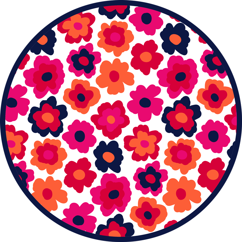 Rød valmue vinyl teppe blomster og planter - Tenstickers