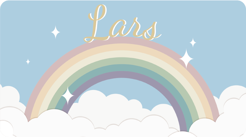 Tilpasset regnbue vinyl teppe med navn - Tenstickers
