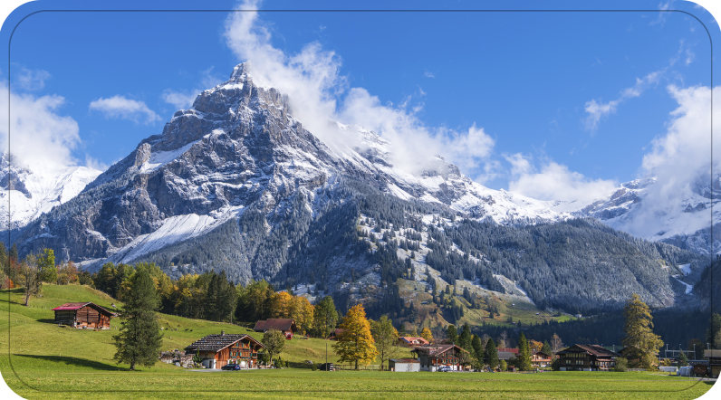 Utsikt over alpene bad vinyl teppe - Tenstickers