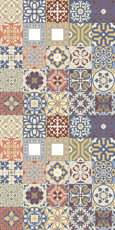 Flerfarget hydraulisk vinyl teppe kjøkken - Tenstickers