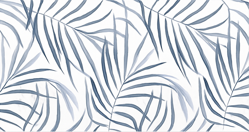 Tynne blader design vinyl teppe blå - Tenstickers