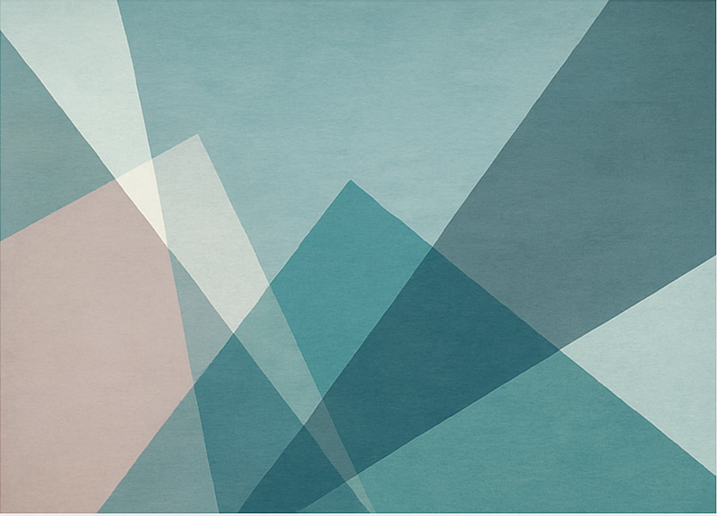 Geometrisk abstrakt design vinyl teppe blå - Tenstickers