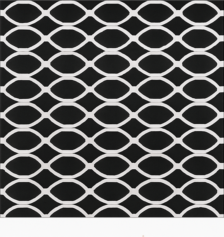 Monokrom oval design vinyl teppe spiserom - Tenstickers