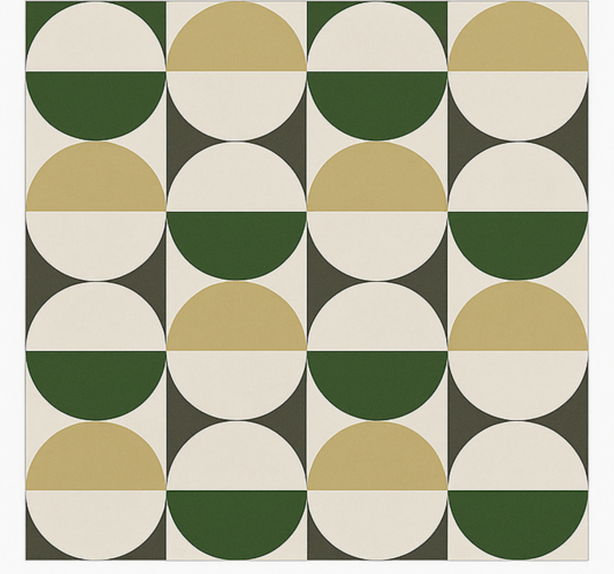 Sirkulært mønster fra midten av århundret vinyl teppe spiserom - Tenstickers