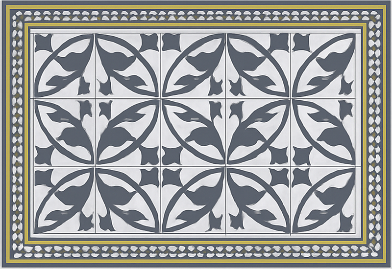 Vinyl teppe stue med encaustisk utseende - Tenstickers