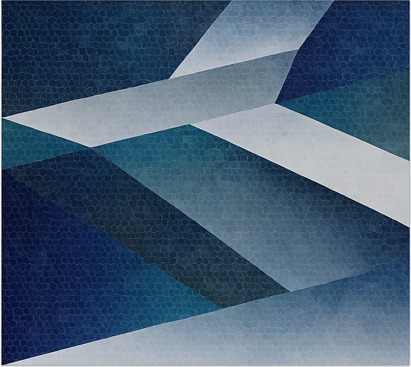 Vinyl teppe stue med blå skjær mønster - Tenstickers