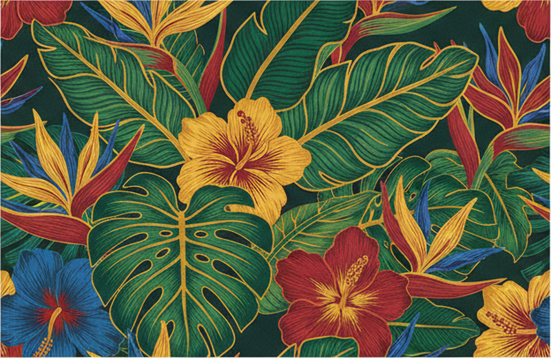 Vinyl teppe stue eksotisk plante - Tenstickers