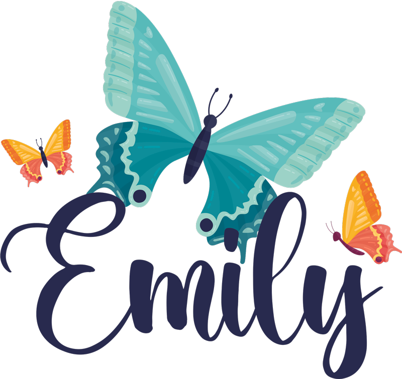 Vinyl teppe dyr med tofargede sommerfugler - Tenstickers