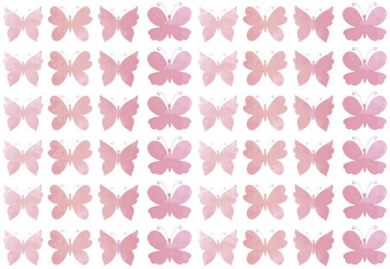 Vinyl teppe dyr rosa sommerfugler design - Tenstickers