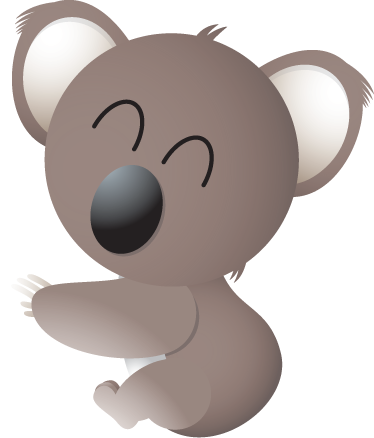 Vinyl teppe dyr glad koala - Tenstickers
