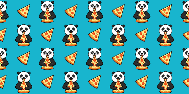 Vinyl teppe dyr panda som spiser pizza - Tenstickers