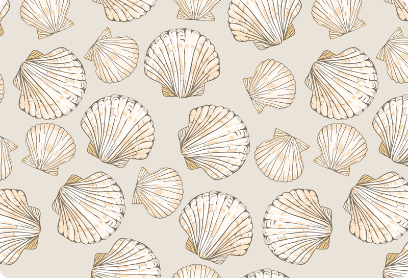 Vinyl teppe dyr store og små skjell - Tenstickers