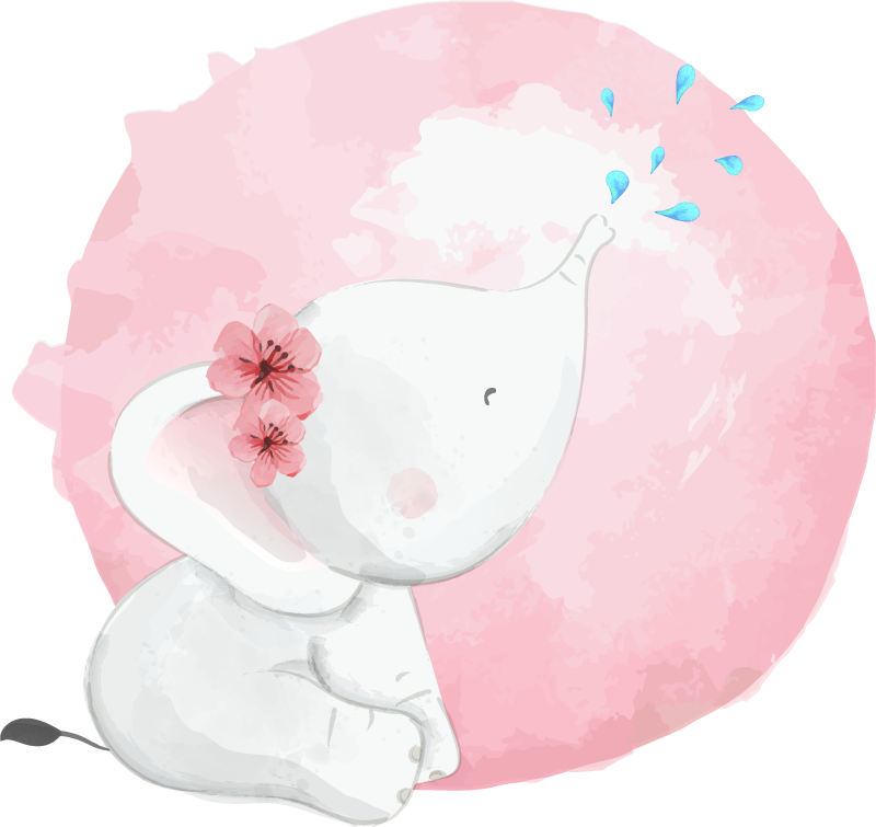 Vinyl teppe dyr vill afrika for barn elefant jente - Tenstickers