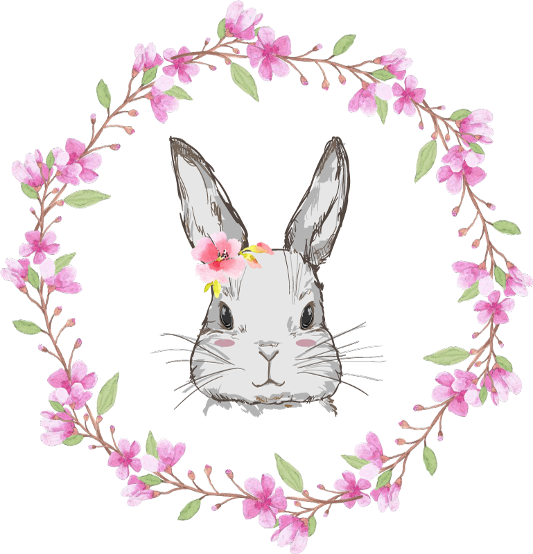 Vinyl teppe dyr vill afrika for barn kanin jente - Tenstickers