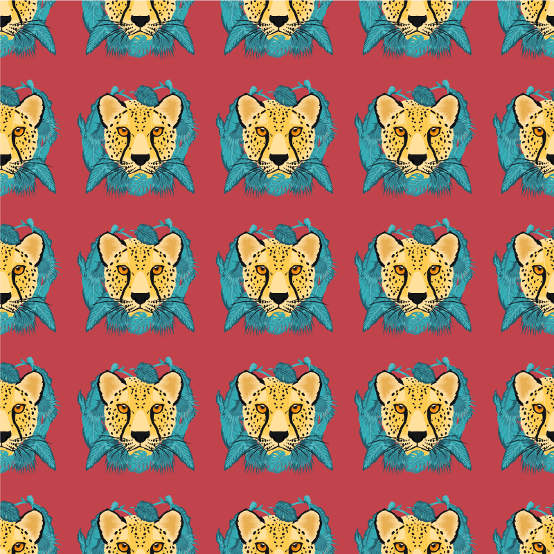 Vinyl teppe dyr orientalsk leopardgrafikk - Tenstickers